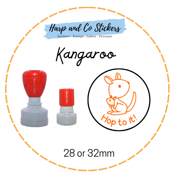 28 or 32mm Round Stamp - Kangaroo