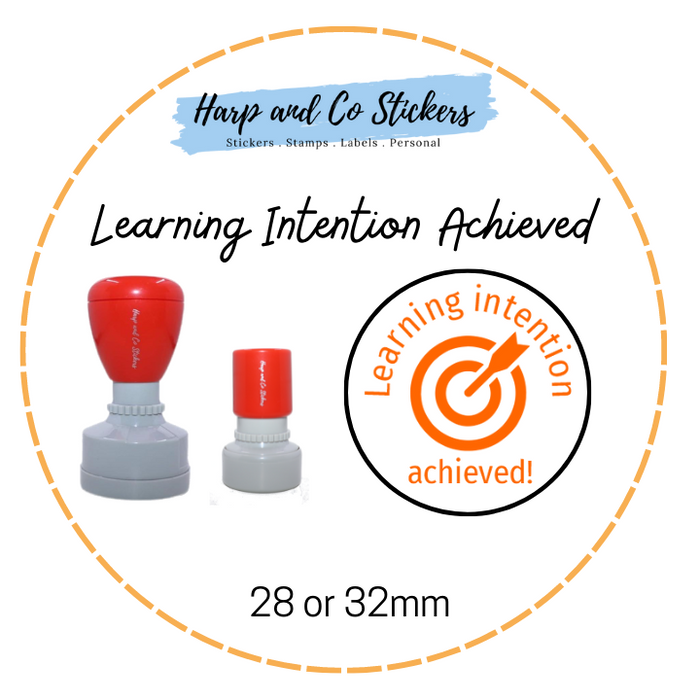28 or 32mm Round Stamp - Learning Intention Achieved