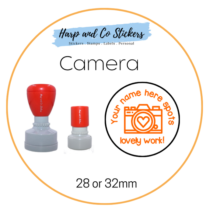 28 or 32mm Personalised Merit Stamp - *Camera* - Great for the classroom!