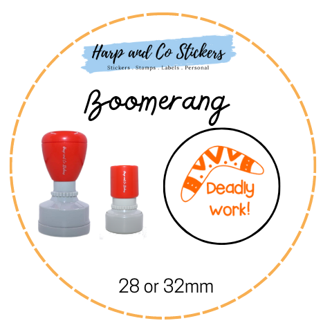 28 or 32mm Round Stamp - Boomerang