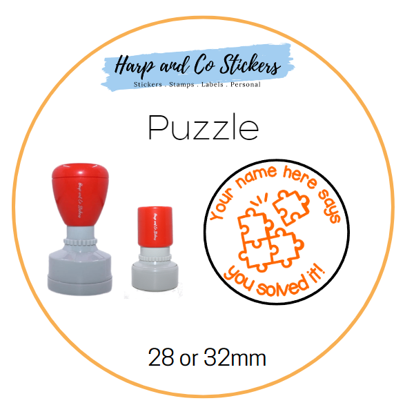 28 or 32mm Personalised Merit Stamp - Puzzle