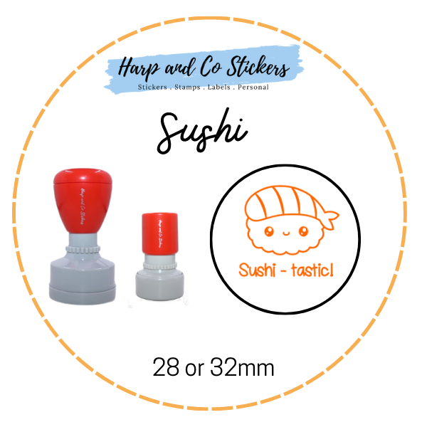 28 or 32mm Round Stamp - Sushi
