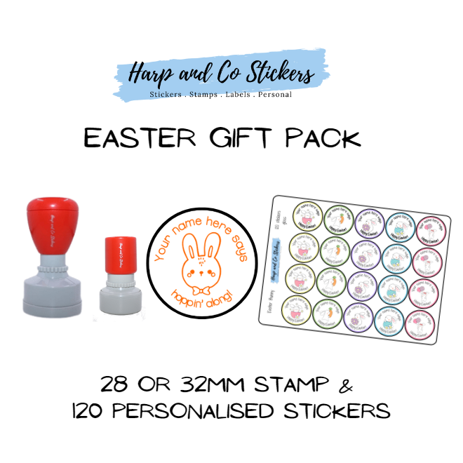 Gift Pack 28 or 32mm Stamp + 120 Stickers - Easter