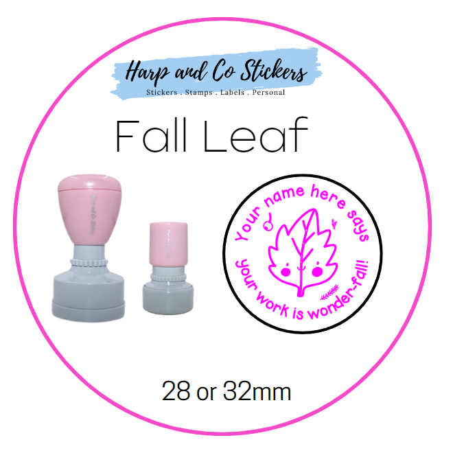 28 or 32mm Personalised Merit Stamp - Fall Leaf