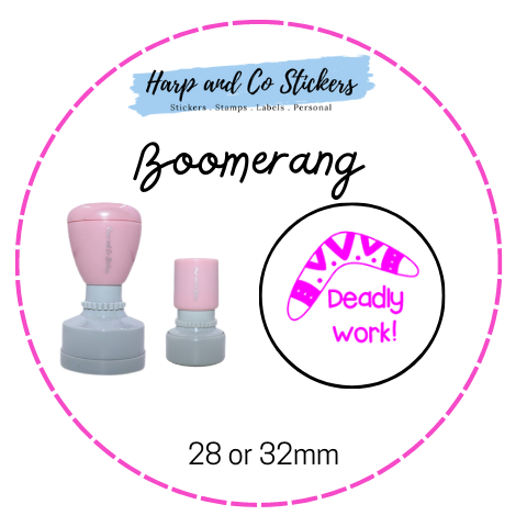 28 or 32mm Round Stamp - Boomerang