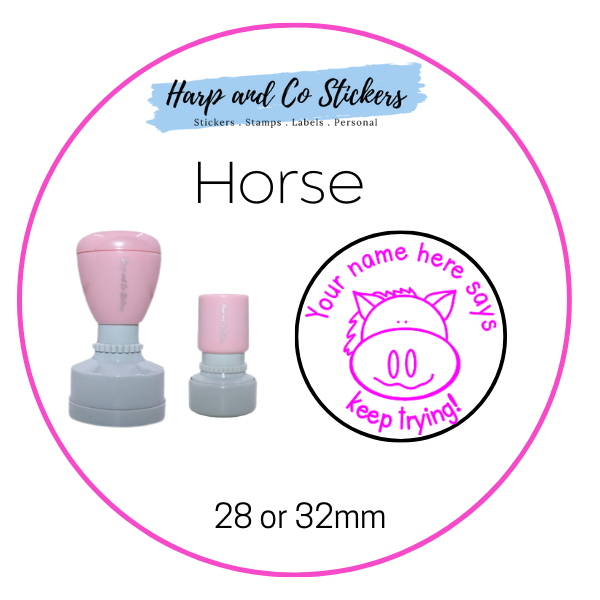 28 or 32mm Personalised Merit Stamp - Horse