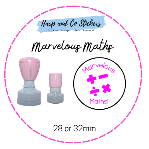 28 or 32mm Round Stamp - Marvelous Maths