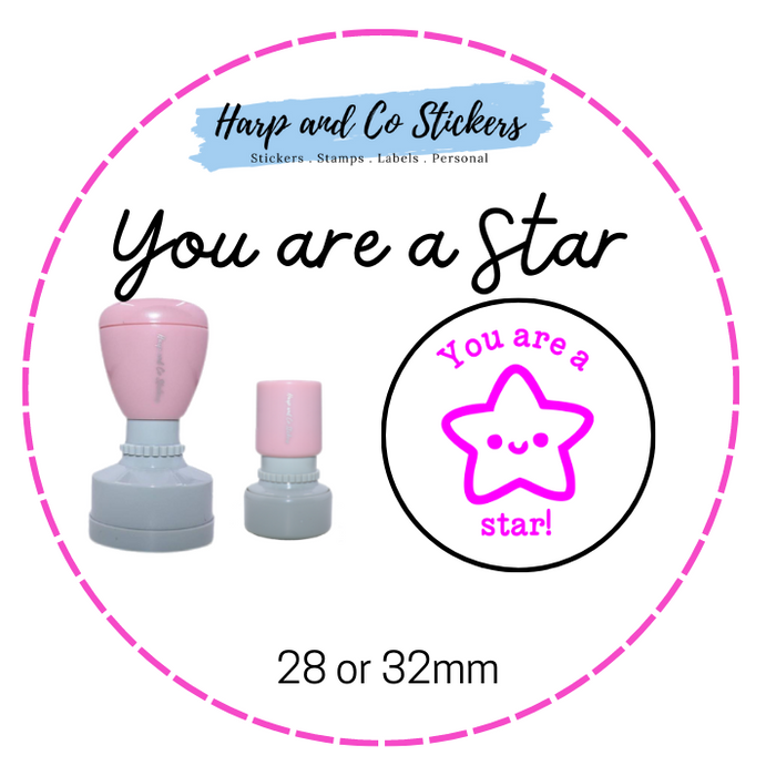 28 or 32mm Round Stamp - You are a Star
