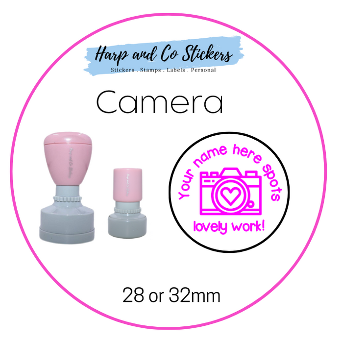 28 or 32mm Personalised Merit Stamp - *Camera* - Great for the classroom!