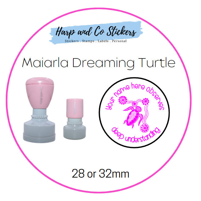 28 or 32mm Personalised Merit Stamp -Maiarla Dreaming Turtle