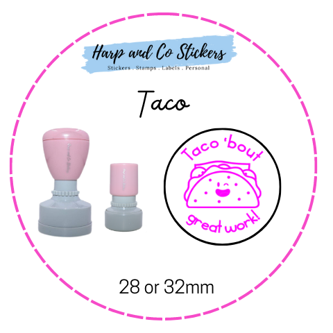 28 or 32mm Round Stamp - Taco