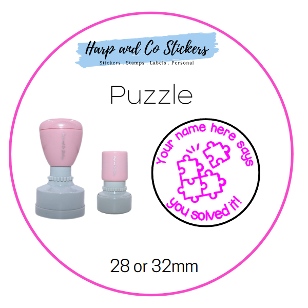 28 or 32mm Personalised Merit Stamp - Puzzle