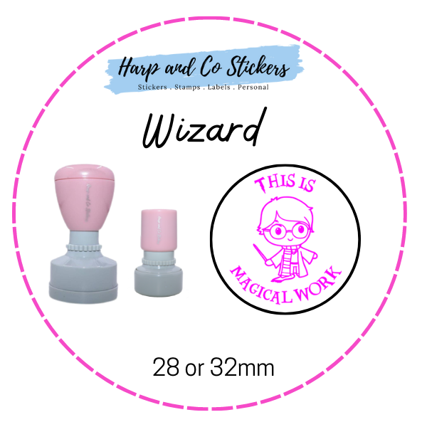 28 or 32mm Round Stamp - Wizard