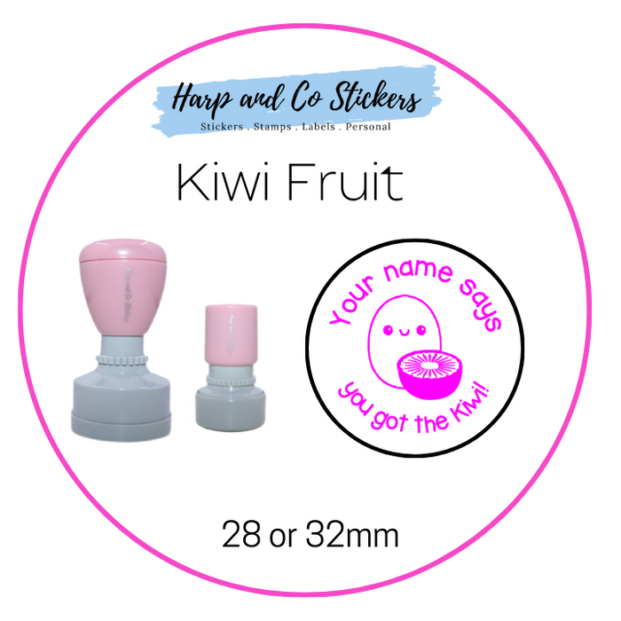 28 or 32mm Personalised Round Stamp - *Kiwi Fruit* - Great for the classroom!