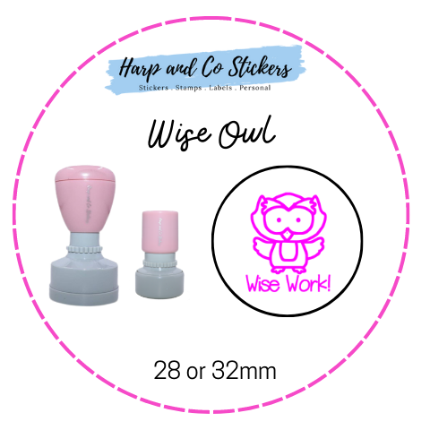 28 or 32mm Round Stamp - Wise Owl