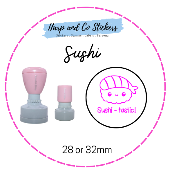 28 or 32mm Round Stamp - Sushi