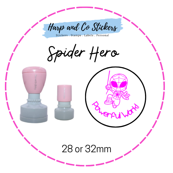 28 or 32mm Round Stamp - Spider Hero