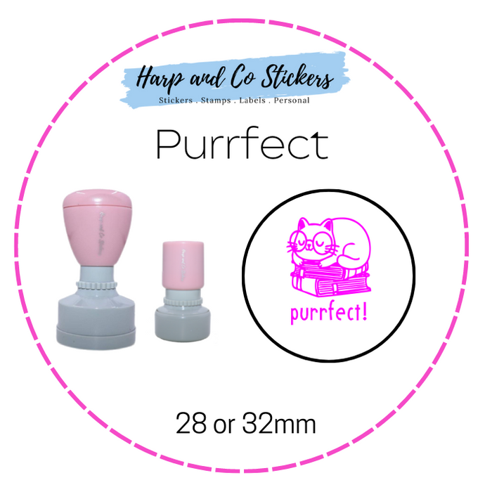 28 or 32mm Round Stamp - Purrfect