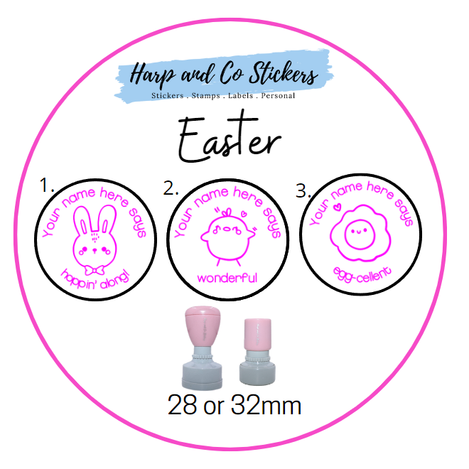 28 or 32mm Personalised Stamp Bundle - 3 Easter Stamps