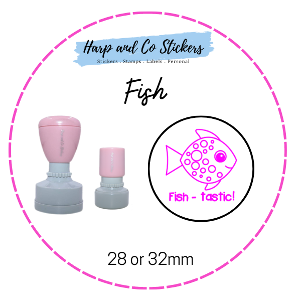 28 or 32mm Round Stamp - Fish