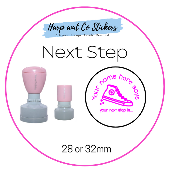 28 or 32mm Personalised Merit Stamp - *Next Step* - Great for the classroom!