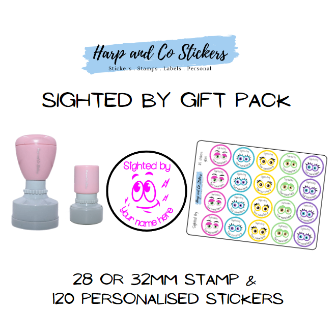 Gift Pack 28 or 32mm Stamp + 120 Stickers - Sighted By