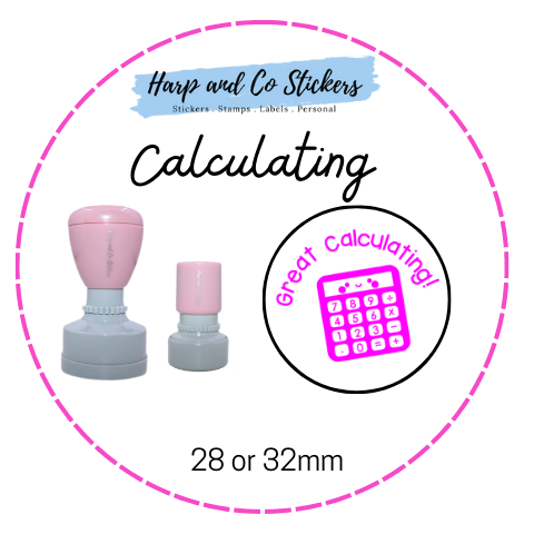 28 or 32mm Round Stamp - Great Calculating
