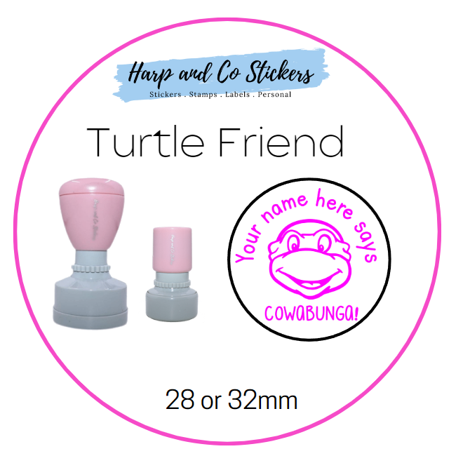 28 or 32mm Personalised Merit Stamp - Turtle Friend