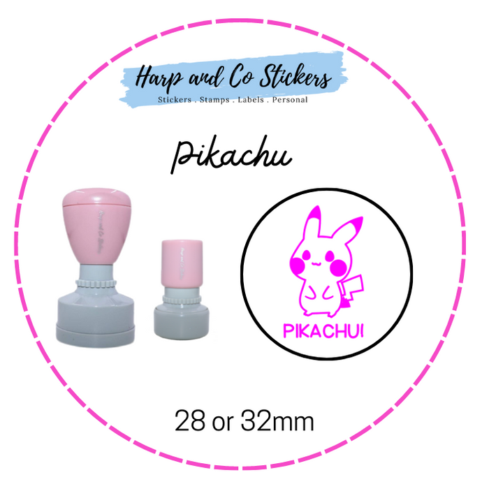 28 or 32mm Round Stamp - Pikachu