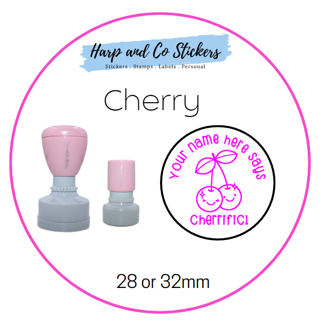 28 or 32mm Personalised Merit Stamp - Cherry