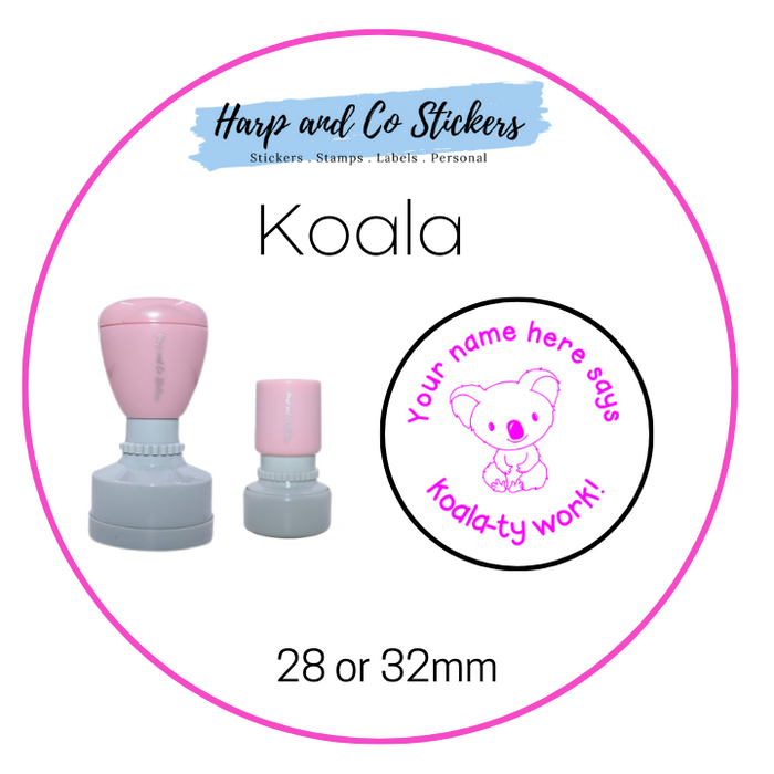 28 or 32mm Personalised Merit Stamp - *Koala* - Great for the classroom!