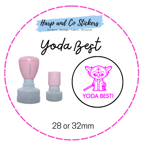 28 or 32mm Round Stamp - Yoda Best