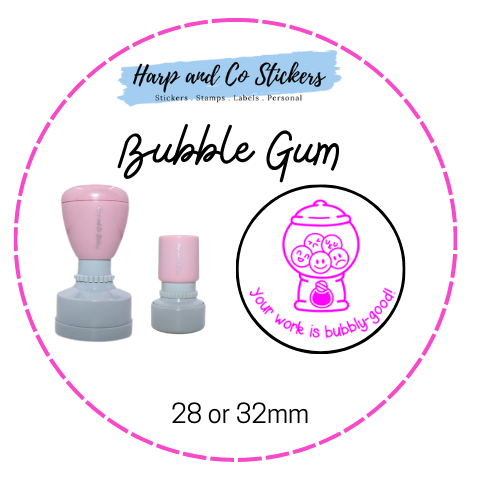 28 or 32mm Round Stamp - Bubble Gum