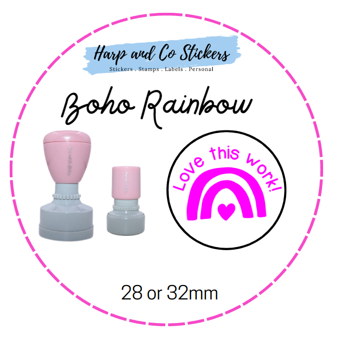28 or 32mm Round Stamp - Boho Rainbow