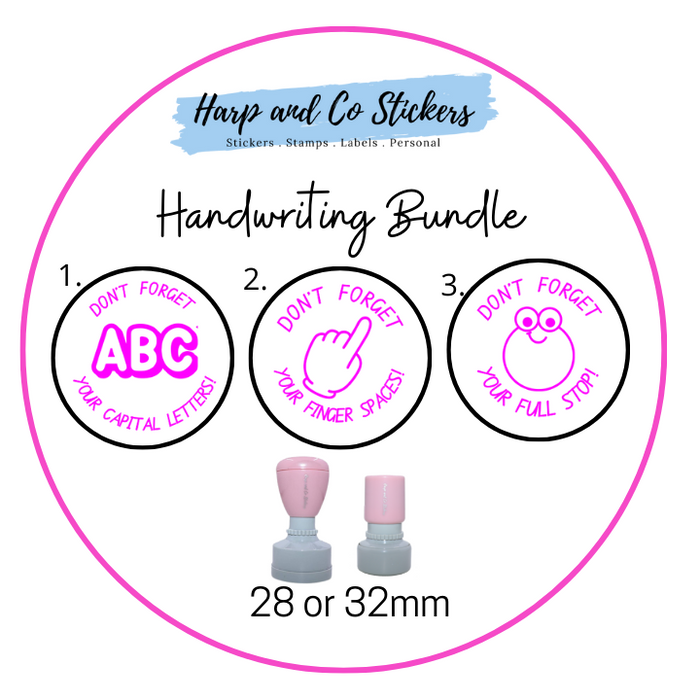 28 or 32mm Stamp Bundle - 3 Handwriting Stamps