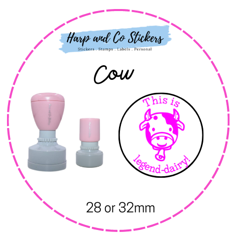 28 or 32mm Round Stamp - Cow