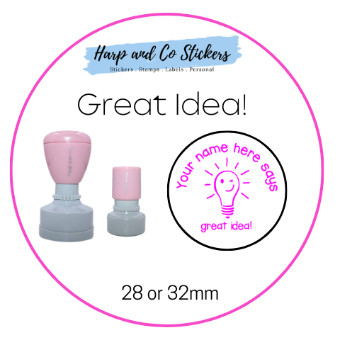 28 or 32mm Personalised Round Stamp - Great Idea!