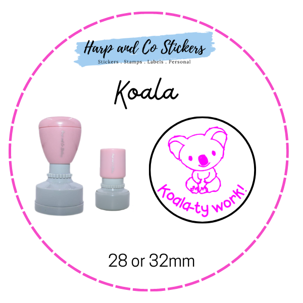 28 or 32mm Round Stamp - Koala Merit
