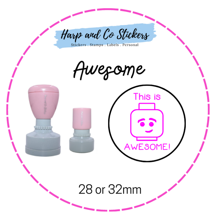 28 or 32mm Round Stamp - Awesome