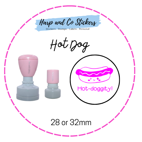 28 or 32mm Round Stamp - Hot Dog