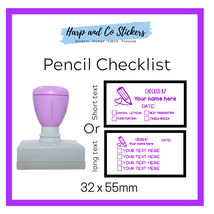 Editable Pencil - Personalised Checklist — Harp & Co Stickers