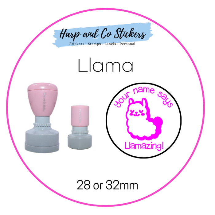 28 or 32mm Personalised Merit Stamp - *Llama* - Great for the classroom!