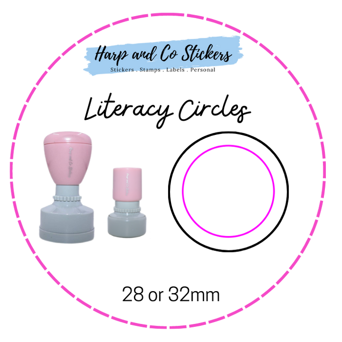 28 or 32mm Round Stamp - Literacy Circles