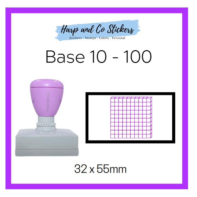 Rectangle 32 x 55mm stamp - Base 10 - 100