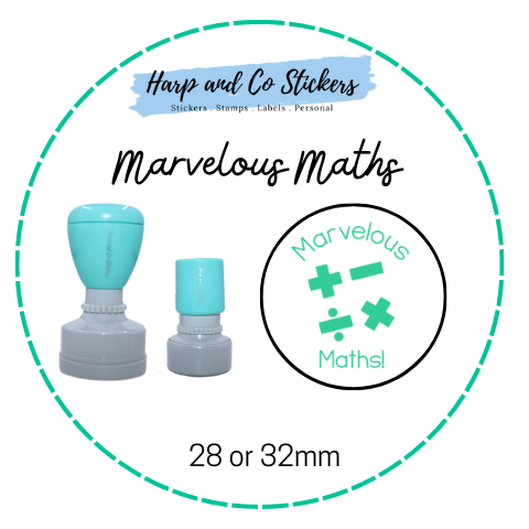 28 or 32mm Round Stamp - Marvelous Maths