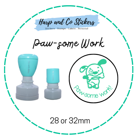 28 or 32mm Round Stamp - Paw-some Work