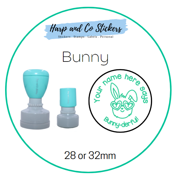 28 or 32mm Personalised Merit Stamp - Bunny