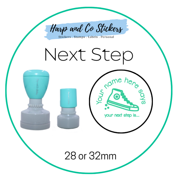 28 or 32mm Personalised Merit Stamp - *Next Step* - Great for the classroom!