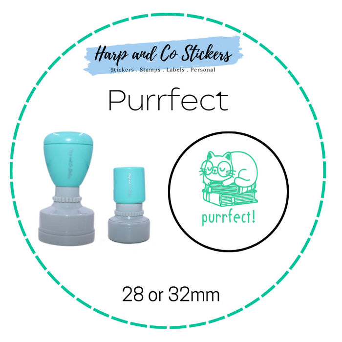 28 or 32mm Round Stamp - Purrfect