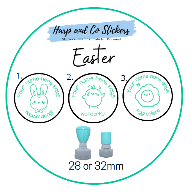 28 or 32mm Personalised Stamp Bundle - 3 Easter Stamps